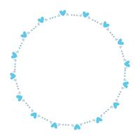 Hand drawn hearts border and frame on white background vector