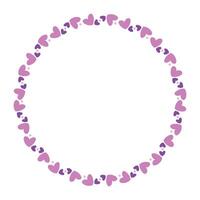 Hand drawn hearts border and frame on white background vector
