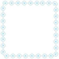 Hand drawn hearts border and frame on white background vector