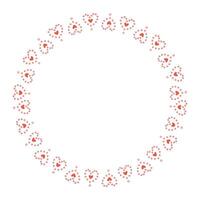 Hand drawn hearts border and frame on white background vector