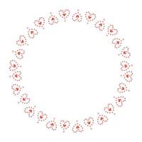 Hand drawn hearts border and frame on white background vector