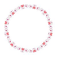 Hand drawn hearts border and frame on white background vector