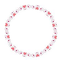 Hand drawn hearts border and frame on white background vector