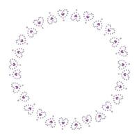 Hand drawn hearts border and frame on white background vector