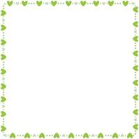 Hand drawn hearts border and frame on white background vector