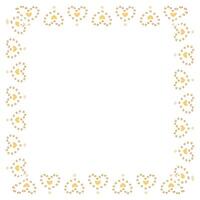 Hand drawn hearts border and frame on white background vector