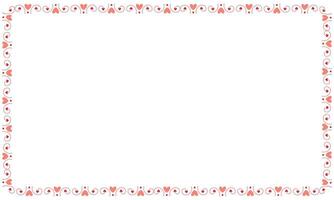 Hand drawn hearts border and frame on white background vector