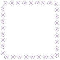 Hand drawn hearts border and frame on white background vector