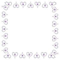 Hand drawn hearts border and frame on white background vector