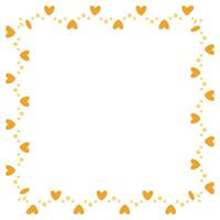 Hand drawn hearts border and frame on white background vector