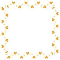 Hand drawn hearts border and frame on white background vector