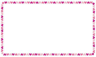 Hand drawn hearts border and frame on white background vector