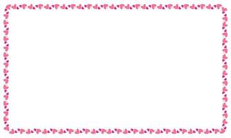 Hand drawn hearts border and frame on white background vector