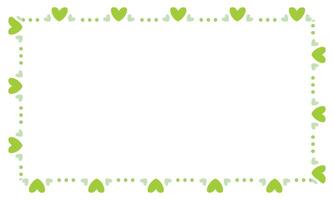 Hand drawn hearts border and frame on white background vector