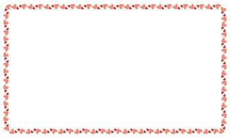 Hand drawn hearts border and frame on white background vector