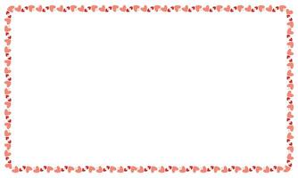 Hand drawn hearts border and frame on white background vector