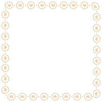 Hand drawn hearts border and frame on white background vector