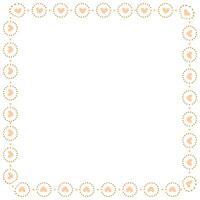 Hand drawn hearts border and frame on white background vector