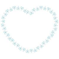 Hand drawn hearts border and frame on white background vector