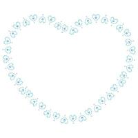 Hand drawn hearts border and frame on white background vector