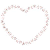 Hand drawn hearts border and frame on white background vector