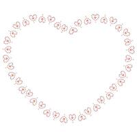 Hand drawn hearts border and frame on white background vector