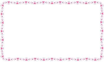 Hand drawn hearts border and frame on white background vector