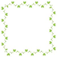 Hand drawn hearts border and frame on white background vector