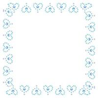Hand drawn hearts border and frame on white background vector