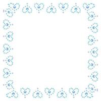 Hand drawn hearts border and frame on white background vector