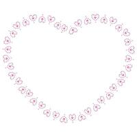 Hand drawn hearts border and frame on white background vector