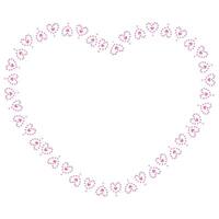 Hand drawn hearts border and frame on white background vector