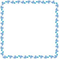 Hand drawn hearts border and frame on white background vector