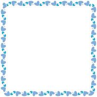 Hand drawn hearts border and frame on white background vector