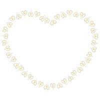 Hand drawn hearts border and frame on white background vector