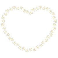 Hand drawn hearts border and frame on white background vector