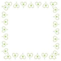 Hand drawn hearts border and frame on white background vector