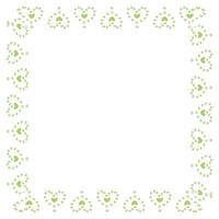 Hand drawn hearts border and frame on white background vector