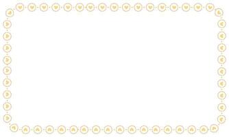 Hand drawn hearts border and frame on white background vector
