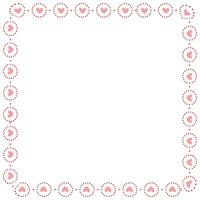 Hand drawn hearts border and frame on white background vector