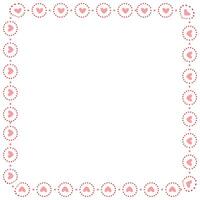 Hand drawn hearts border and frame on white background vector