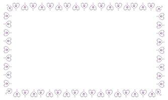 Hand drawn hearts border and frame on white background vector