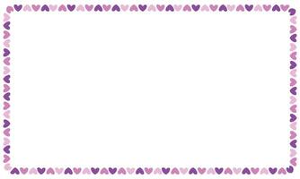 Hand drawn hearts border and frame on white background vector