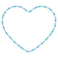 Hand drawn hearts border and frame vector