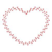 Hand drawn hearts border and frame on white background vector