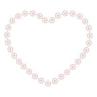 Hand drawn hearts border and frame vector