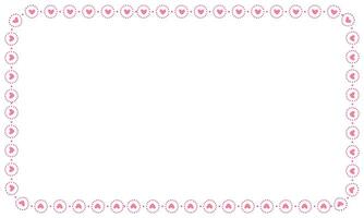 Hand drawn hearts border and frame on white background vector