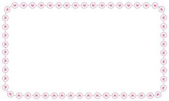 Hand drawn hearts border and frame on white background vector