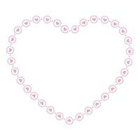 Hand drawn hearts border and frame vector