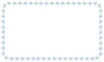 Hand drawn hearts border and frame on white background vector